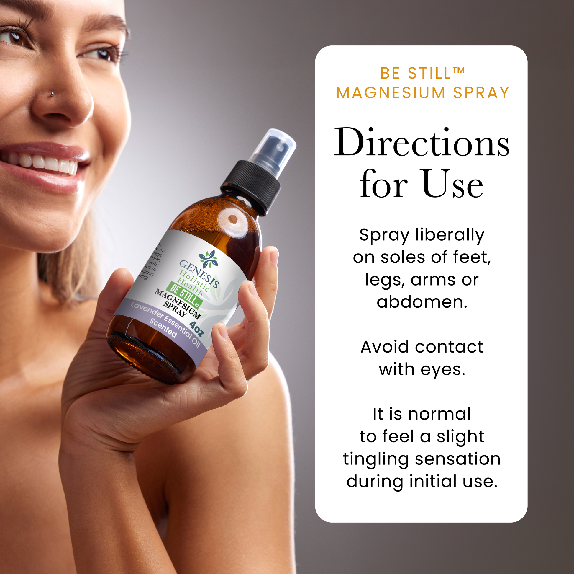 Be Still Magnesium Spray directions for use